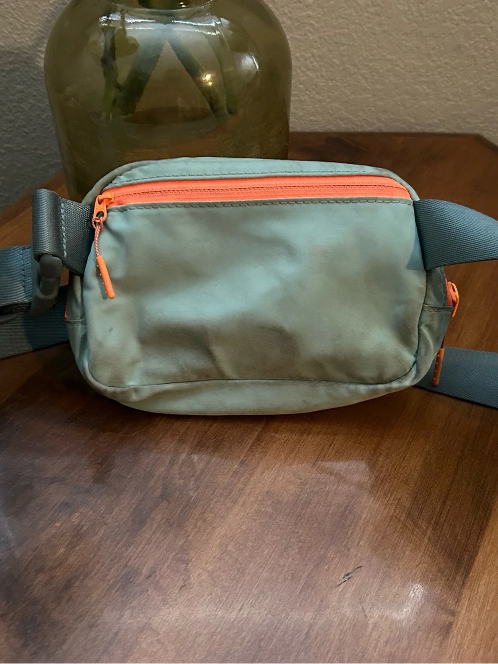 Lululemon Mint Green Crossbody Bag with Coral Trim